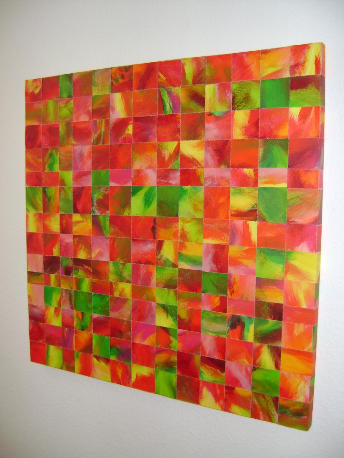 Mosaik rot-orange-grün