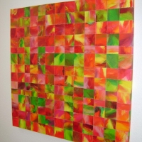 Mosaik rot-orange-grün